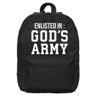 Enlisted In Gods Army 16 in Basic Backpack