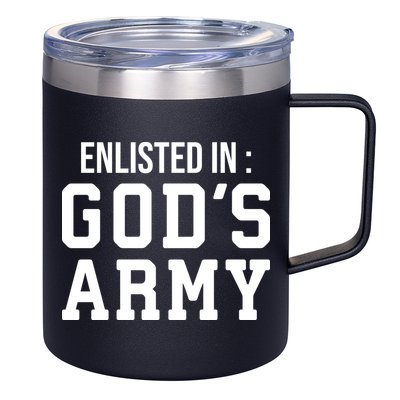 Enlisted In Gods Army 12oz Stainless Steel Coffee Mug