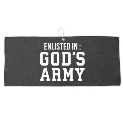 Enlisted In Gods Army Large Microfiber Waffle Golf Towel