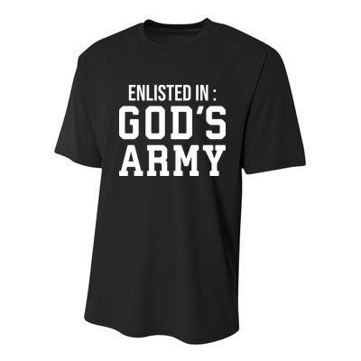 Enlisted In Gods Army Youth Performance Sprint T-Shirt