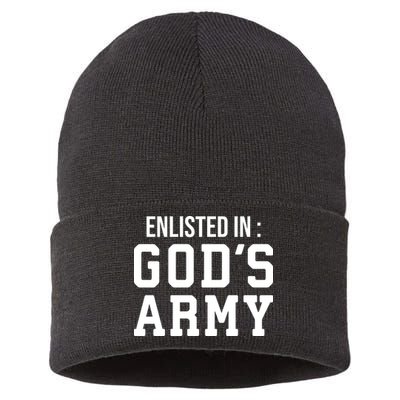Enlisted In Gods Army Sustainable Knit Beanie