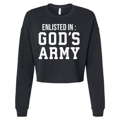 Enlisted In Gods Army Cropped Pullover Crew