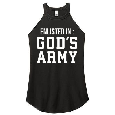 Enlisted In Gods Army Women's Perfect Tri Rocker Tank