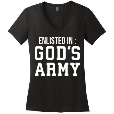 Enlisted In Gods Army Women's V-Neck T-Shirt