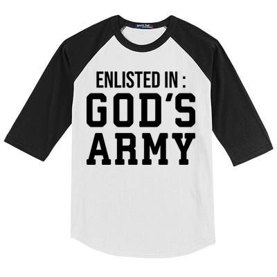 Enlisted In Gods Army Kids Colorblock Raglan Jersey