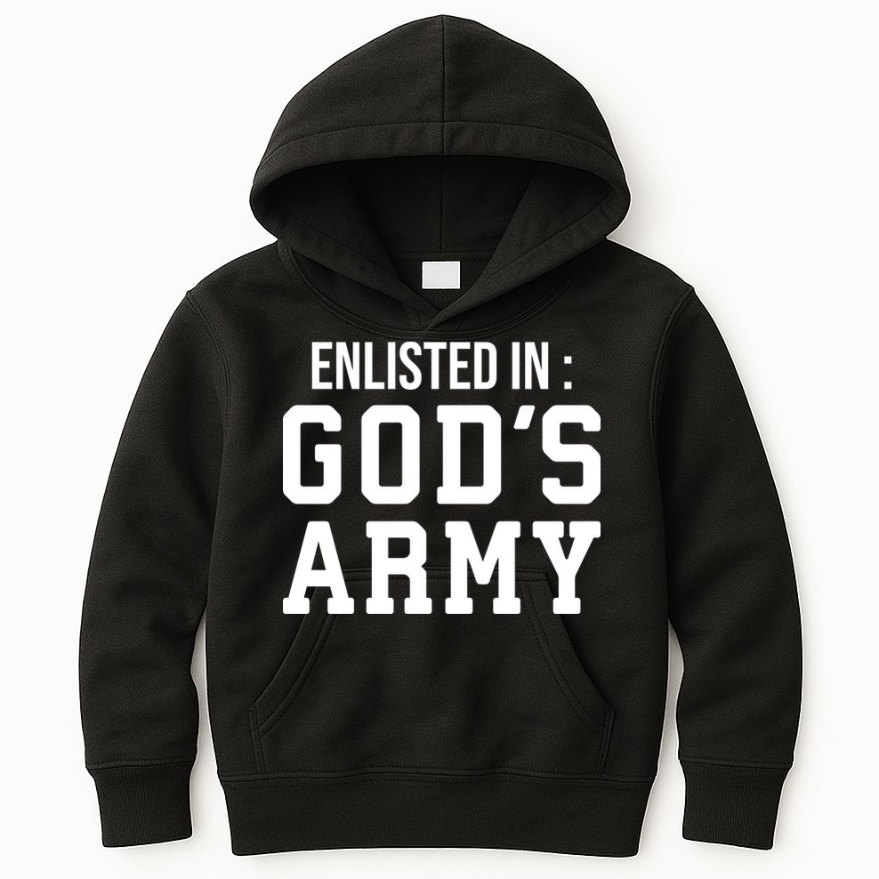 Enlisted In Gods Army Kids Hoodie
