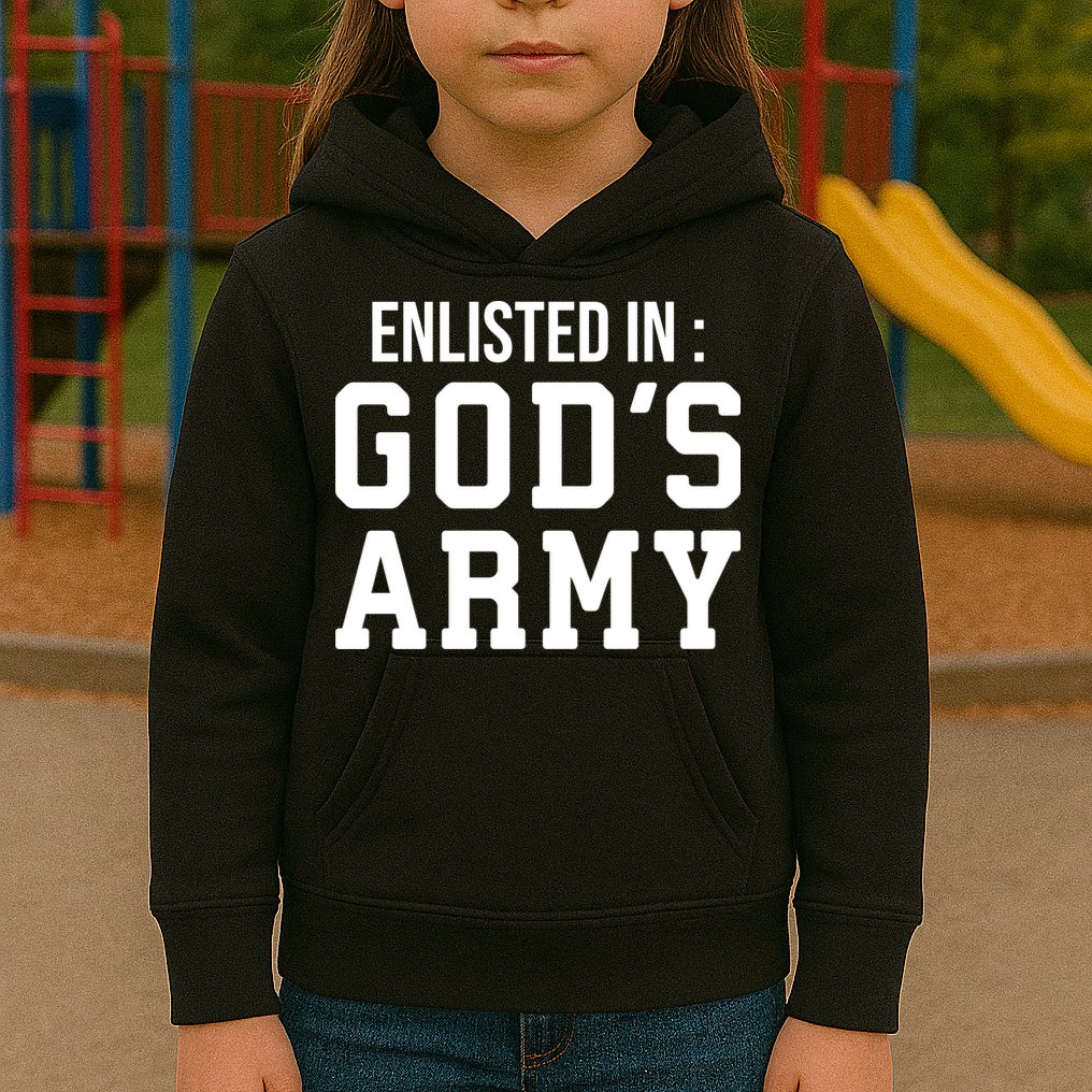 Enlisted In Gods Army Kids Hoodie
