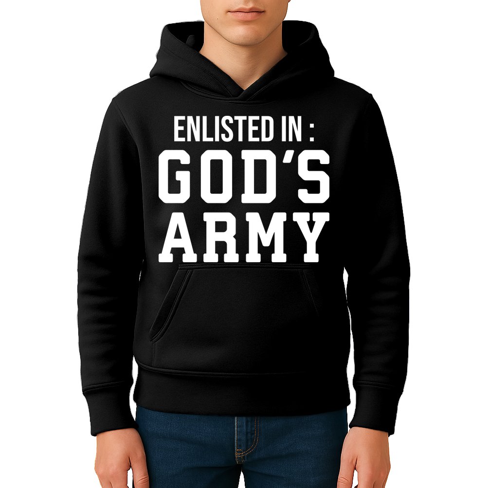 Enlisted In Gods Army Kids Hoodie