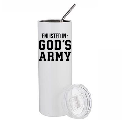 Enlisted In Gods Army Stainless Steel Tumbler