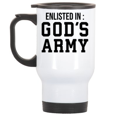 Enlisted In Gods Army Stainless Steel Travel Mug