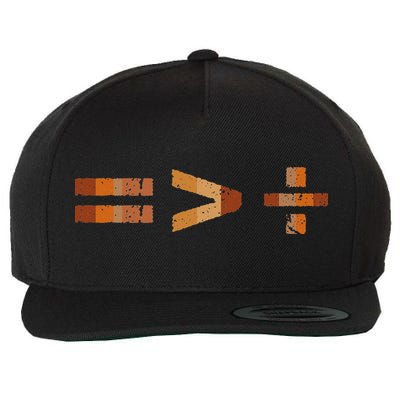 Equality Is Greater Than Division Black History Month Math Wool Snapback Cap