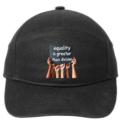 Equality Is Greater Than Division Math Black History Month .Png 7-Panel Snapback Hat