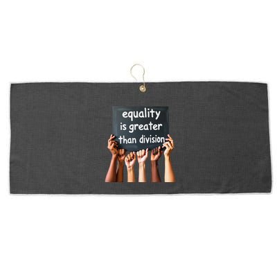 Equality Is Greater Than Division Math Black History Month .Png Large Microfiber Waffle Golf Towel