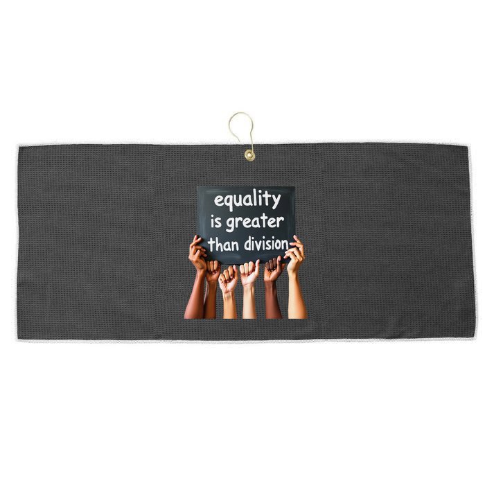 Equality Is Greater Than Division Math Black History Month .Png Large Microfiber Waffle Golf Towel