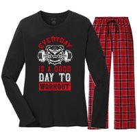 Everyday Is Good Day To Workout Women's Long Sleeve Flannel Pajama Set 