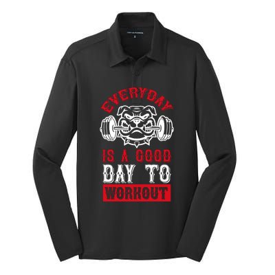 Everyday Is Good Day To Workout Silk Touch Performance Long Sleeve Polo