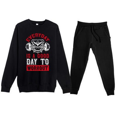 Everyday Is Good Day To Workout Premium Crewneck Sweatsuit Set