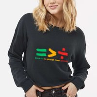 Equality Is Greater Than Division Cropped Pullover Crew