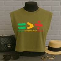 Equality Is Greater Than Division Garment-Dyed Women's Muscle Tee