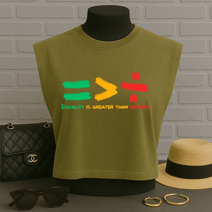Equality Is Greater Than Division Garment-Dyed Women's Muscle Tee