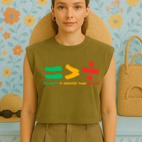 Equality Is Greater Than Division Garment-Dyed Women's Muscle Tee