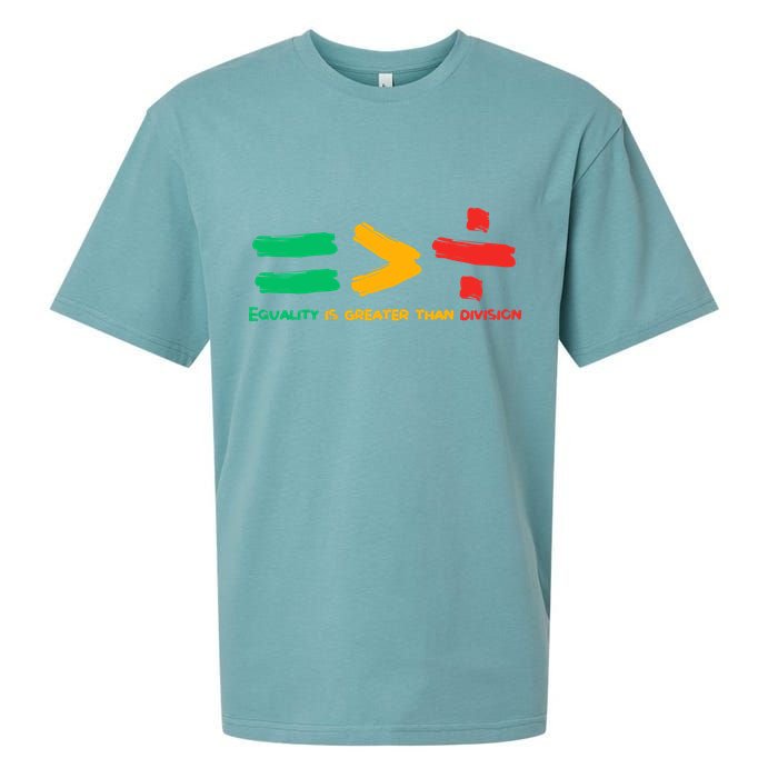 Equality Is Greater Than Division Sueded Cloud Jersey T-Shirt