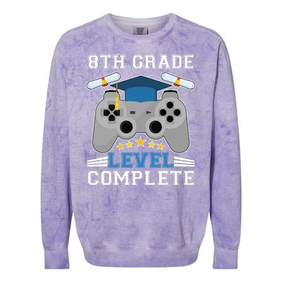 Eight 8th Grade Level Complete Gamer Graduation Colorblast Crewneck Sweatshirt