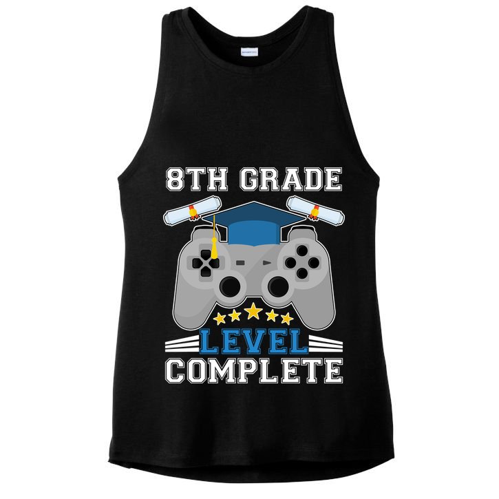 Eight 8th Grade Level Complete Gamer Graduation Ladies PosiCharge Tri-Blend Wicking Tank
