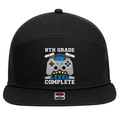Eight 8th Grade Level Complete Gamer Graduation 7 Panel Mesh Trucker Snapback Hat