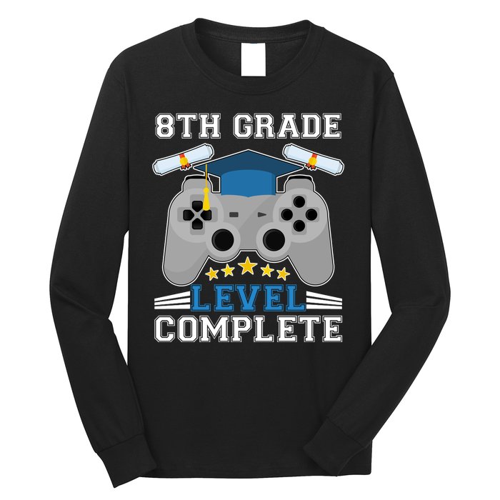 Eight 8th Grade Level Complete Gamer Graduation Long Sleeve Shirt