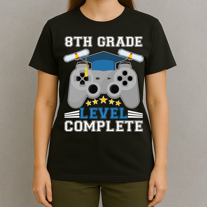 Eight 8th Grade Level Complete Gamer Graduation T-Shirt