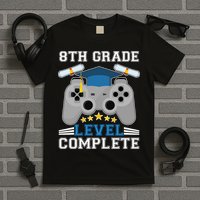 Eight 8th Grade Level Complete Gamer Graduation T-Shirt