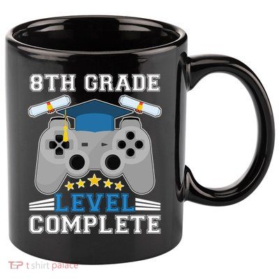 Eight 8th Grade Level Complete Gamer Graduation 11oz C Handle Ceramic Mug