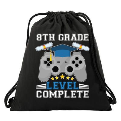 Eight 8th Grade Level Complete Gamer Graduation Drawstring Bag