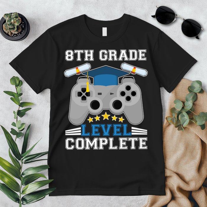 Eight 8th Grade Level Complete Gamer Graduation Premium T-Shirt