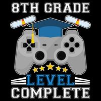 Eight 8th Grade Level Complete Gamer Graduation Premium T-Shirt