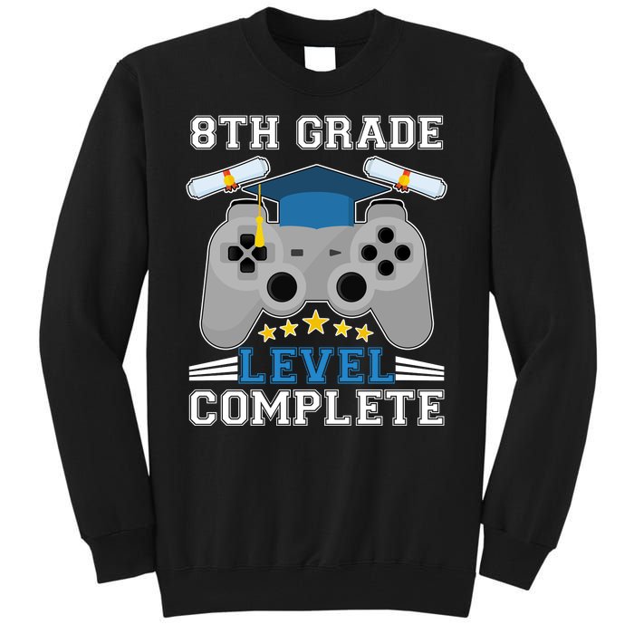 Eight 8th Grade Level Complete Gamer Graduation Tall Sweatshirt