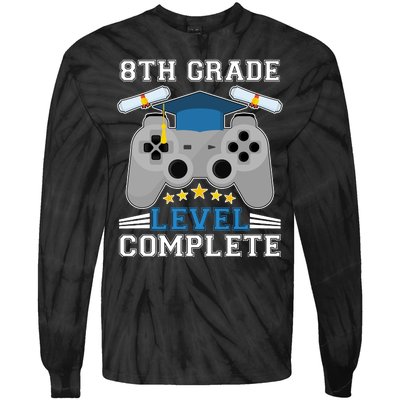 Eight 8th Grade Level Complete Gamer Graduation Tie-Dye Long Sleeve Shirt