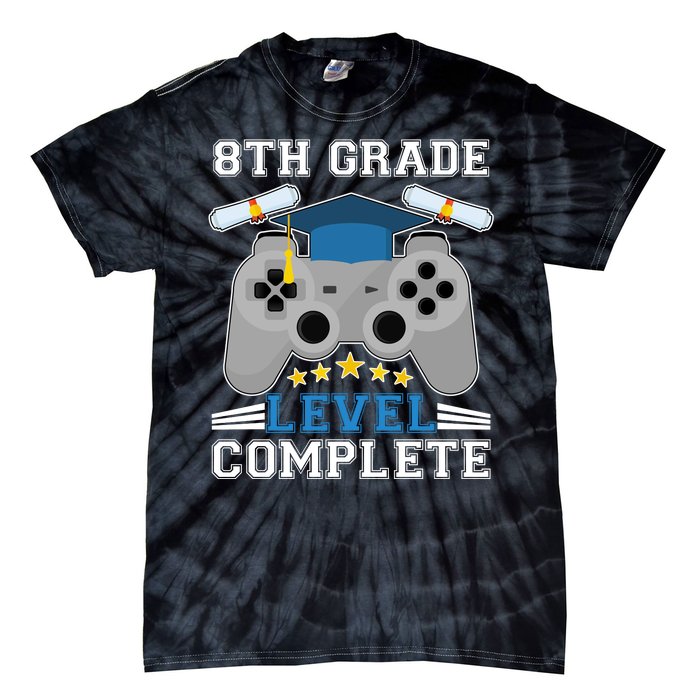 Eight 8th Grade Level Complete Gamer Graduation Tie-Dye T-Shirt