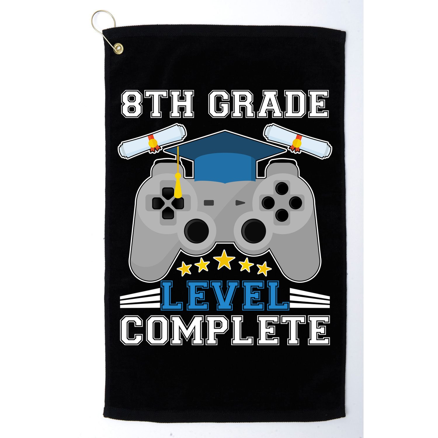 Eight 8th Grade Level Complete Gamer Graduation Golf Towel