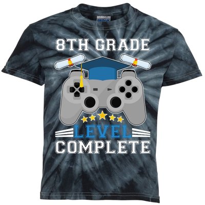 Eight 8th Grade Level Complete Gamer Graduation Kids Tie-Dye T-Shirt