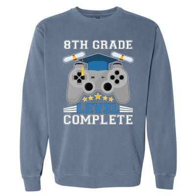 Eight 8th Grade Level Complete Gamer Graduation Garment-Dyed Sweatshirt