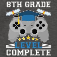 Eight 8th Grade Level Complete Gamer Graduation Vector Backpack