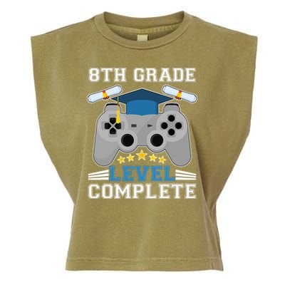 Eight 8th Grade Level Complete Gamer Graduation Garment-Dyed Women's Muscle Tee