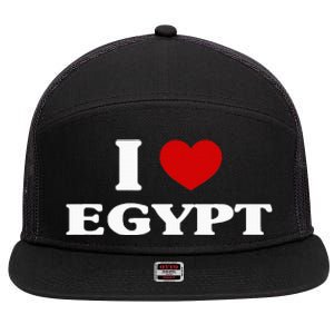 Egypt I Heart Egypt Souvenir I Love Egypt 7 Panel Mesh Trucker Snapback Hat