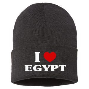 Egypt I Heart Egypt Souvenir I Love Egypt Sustainable Knit Beanie