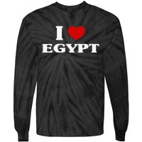 Egypt I Heart Egypt Souvenir I Love Egypt Tie-Dye Long Sleeve Shirt