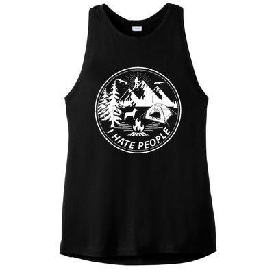 Epic I Hate People Design For Camping Lovers Ladies PosiCharge Tri-Blend Wicking Tank