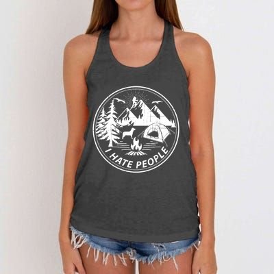 Epic I Hate People Design For Camping Lovers Women's Knotted Racerback Tank