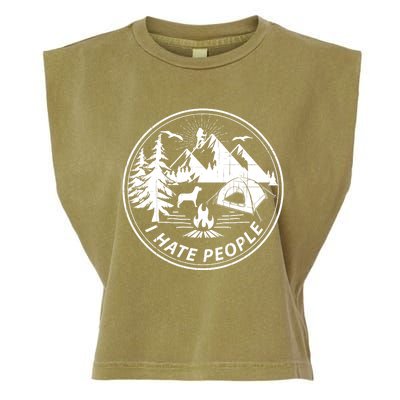 Epic I Hate People Design For Camping Lovers Garment-Dyed Women's Muscle Tee